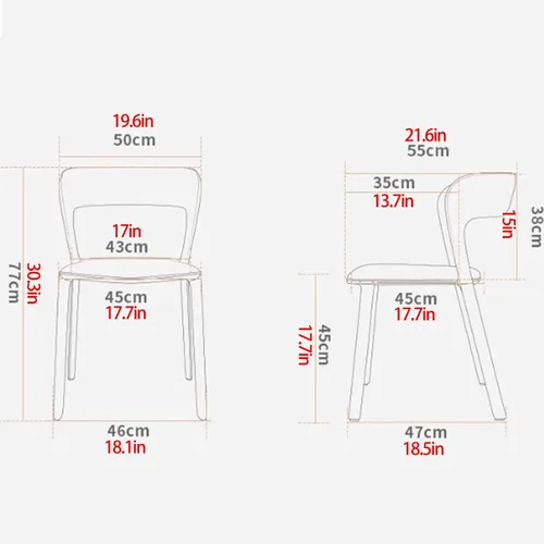 Miniatura 3 de Sillas de comedor de cocina, sillas de cocina con respaldo curvo, silla de comedor de cuero, silla de comedor tapizada para sala de estar