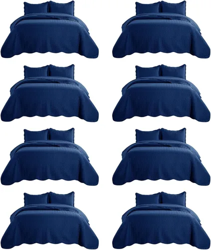 Miniatura 32 de IR Imperial Rooms Velvet Twin Quilt Bedspread Comforter Bedding Set 2 Pcs Diamond Pattern - (68"x86") Bedspread Coverlet + 1 Pillow Shams
