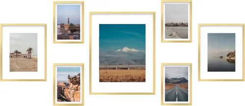 Miniatura 39 de FrameWorks Marco de fotos de aluminio moderno de lujo de 5 x 7 pulgadas con paspartú de 4 x 6 pulgadas, color negro con vidrio templado y tapete