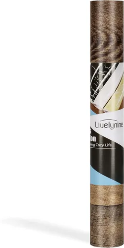 Miniatura 8 de Livelynine Rollo de vinilo de madera recuperada, impermeable, tablones de vinilo para despegar y pegar, tablones de madera para paredes, cocina