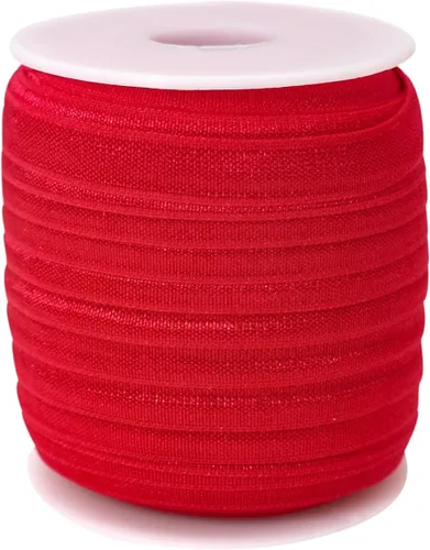 Miniatura 2 de Banda elástica de satén para coser de 3/8 pulgadas, rollo de cinta elástica brillante con cordón elástico plano para ligar el cabello, diadema