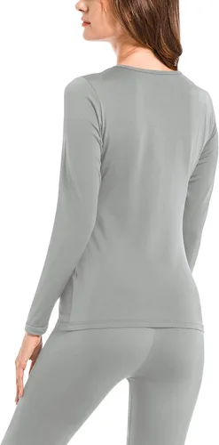 Miniatura 2 de Conjunto de ropa interior térmica para mujer capa base de forro polar de poliéster suave parte superior e inferior de pantalones largos