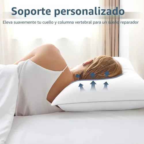 Miniatura 8 de CozyLux Almohadas de cama suaves y de apoyo para personas que duermen de lado y de espalda, relleno alternativo con certificado Oeko-Tex, almohada