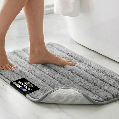 Miniatura 29 de GORILLA GRIP Alfombra de Baño de Espuma Viscoelástica, Alfombras de Baño de Terciopelo Suave y Absorbente, Puntos Duraderos en la Parte Inferior