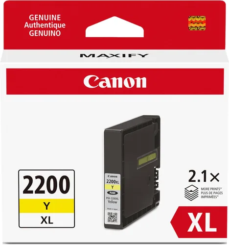 Canon Ink Canon PGI-2200XL - Depósito de tinta amarillo auténtico, compatible con impresoras IB4120, MB5420, MB5120, IB4020, MB5020 y MB5320