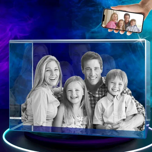Miniatura 9 de Regalos de cumpleaños personalizados con foto de cristal 3D, regalos de cumpleaños para ella, él, mamá, mujeres, parejas, cristal grabado con láser