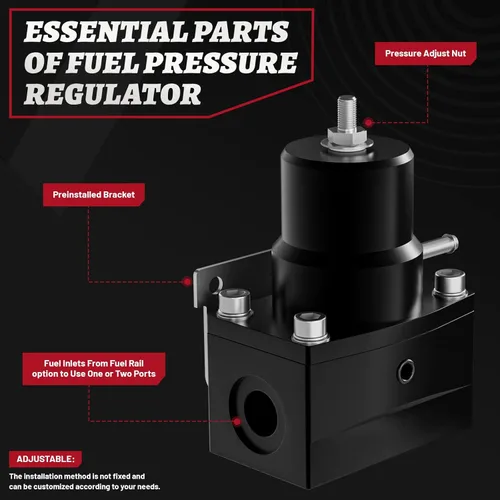Miniatura 4 de Kit regulador de presión de combustible EFI con retorno de derivación 0-100 psi, medidor de presión AN6-6AN, conectores de manguera de línea