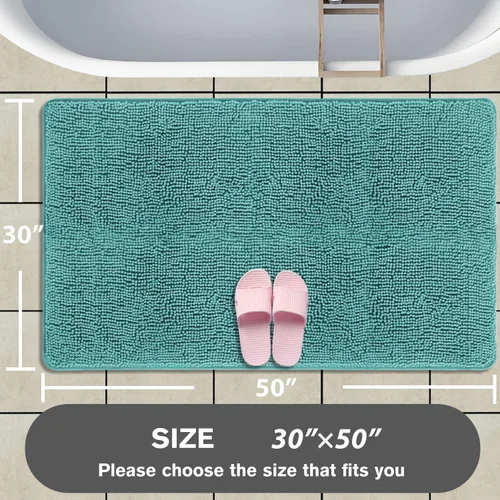 Miniatura 88 de Alfombra de baño pequeña de 12 x 18 pulgadas, lavable y absorbente, antideslizante, alfombra de baño de felpilla gruesa y suave para baño, ducha
