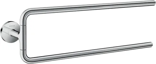 AXOR Universal Circular 42822000 - Toallero doble moderno de 19 pulgadas, 20 pulgadas en cromo, 42822000 Cromado