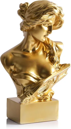 Miniatura 9 de LCCCK Estatua de busto de mitología griega negra de 6 pulgadas de alto, estatua de Afrodita de resina y escultura para decoración de habitación