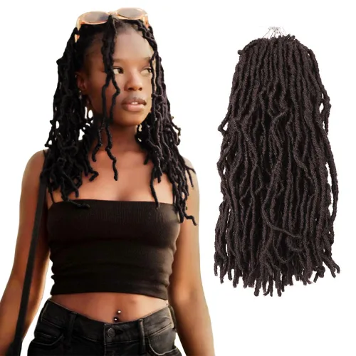 Miniatura 9 de Niseyo Rastas de pelo sintético de ganchillo de 24 pulgadas, 6 paquetes de extensiones de cabello sintético lacio de ganchillo largo