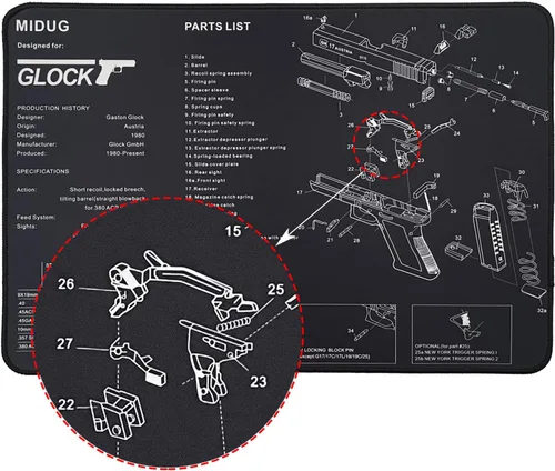 Miniatura 2 de Alfombrilla de limpieza de pistola antideslizante de goma almohadilla de limpieza para pistola de mantenimiento para pistola