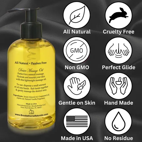 Miniatura 5 de Desire - Aceite de masaje sensual para una cita nocturna Perfecto para parejas Aceite corporal hidratante de vainilla Todo natural