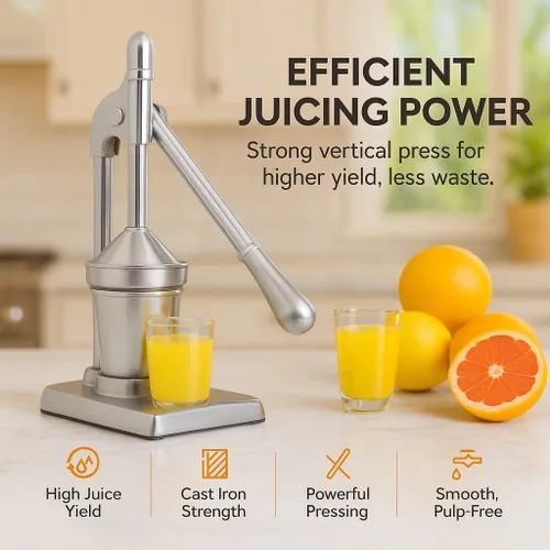 Miniatura 3 de Prensa de jugo de hierro fundido, exprimidor de prensa manual, exprimidor manual de hierro fundido para hacer jugo fresco de limón y naranja, fácil