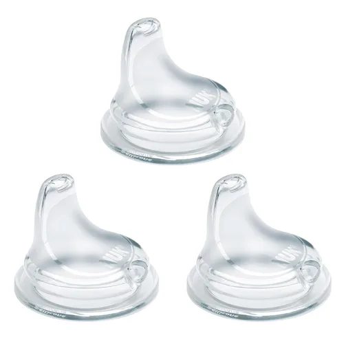 Tetina de repuesto de silicona NUK para tazas NUK seleccionadas, a prueba de derrames, tetina suave, apta para lavavajillas, sin BPA, transparente,