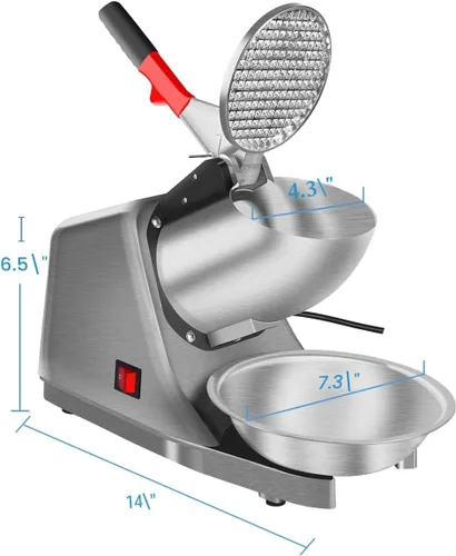Miniatura 6 de Reespring Máquina de Conos de Nieve Máquina de Hielo Raspado Trituradora de Hielo con Cuchilla de Acero Inoxidable Eléctrica de Cocina para Hielo
