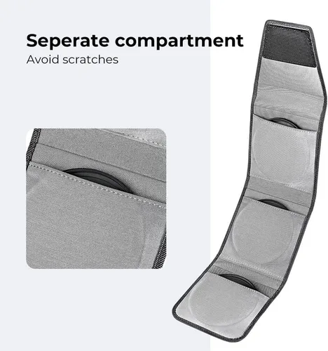 Miniatura 3 de K&F CONCEPT Funda para Filtro de Lente, Estuche para Filtro de Lente Profesional de 3 Bolsillos con Correa para Filtros de Fotografía, Resistente al