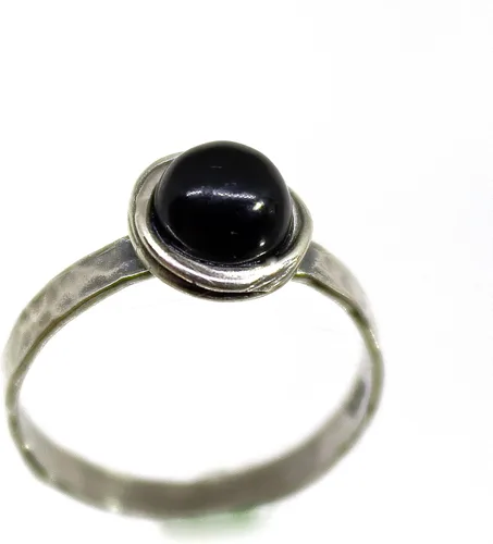 Miniatura 49 de Anillo de plata de ley con piedras preciosas para mujer, anillo apilable de piedra martillada, anillo de piedra natal