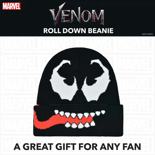 Miniatura 6 de Concept One Venom Intarsia - Gorro con puños enrollables, color negro, talla única, Negro