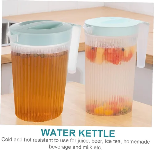 Miniatura 9 de Resistente de alta temperatura de la tapa de la jarra plástica verde 2l para el uso en el hogar jarra de agua sana para las bebidas
