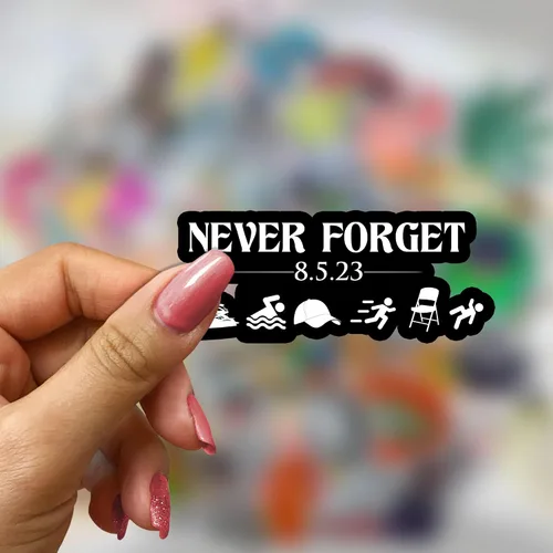 Miniatura 5 de Never Forget - Calcomanía de tendencia divertida para silla plegable blanca Fightin, calcomanía impermeable, calcomanía para accesorios