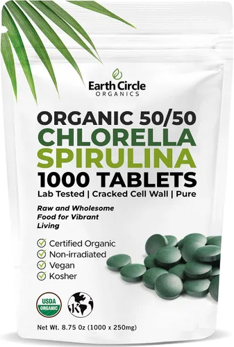Miniatura 10 de Tabletas orgánicas de Chlorella de 400 unidades Suplemento de clorofila de alta potencia Chlorella Pyrenoidosa pura Pared celular rota