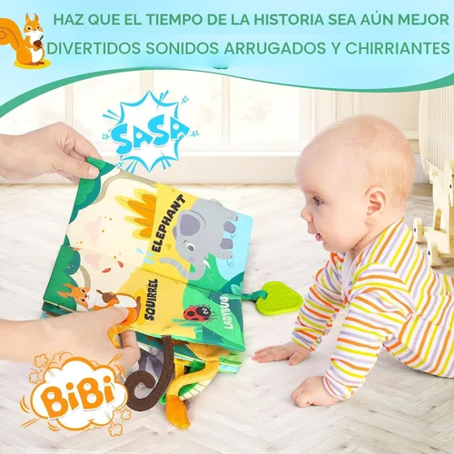 Miniatura 6 de BBWOO Libro Blandito para Bebé - Juguete para Bebé - Regalo de Ducha para Niños Recién Nacidos Niñas - Juguete para Tiempo de Barriga para Lactantes