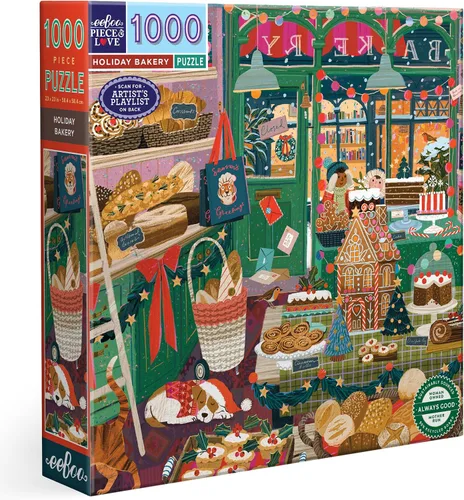 Miniatura 16 de eeBoo Rompecabezas de 1000 piezas - Un rompecabezas de vacaciones felices para adultos, cuadrado de 23 x 23 pulgadas, hecho con tablero reciclado