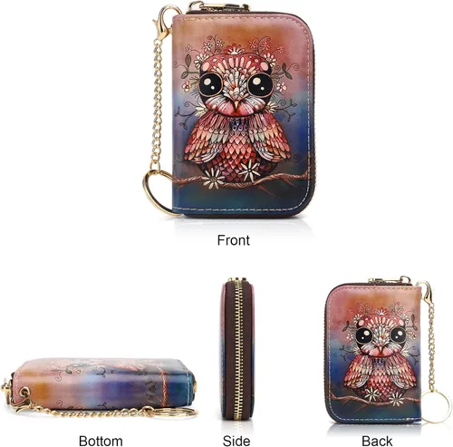 Miniatura 2 de APHISON RFID - Tarjetero, carteras para mujer. Funda para tarjetas de piel con cremallera para mujerniñaCaja regalo