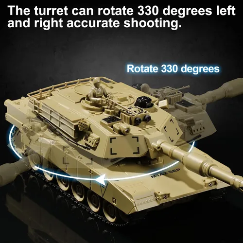 Miniatura 6 de Tanque de Juguete Militar RC, Tanque del Ejército M1A2 Abrams de EE.UU. con Control Remoto con Batalla IR, Vehículos Militares RC de 2.4Ghz