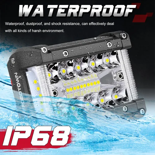 Miniatura 5 de Offroadtown 2 piezas de 4 pulgadas de cápsulas LED de tira de luz lateral, combo de foco/inundación, cápsulas LED de niebla, luz de trabajo