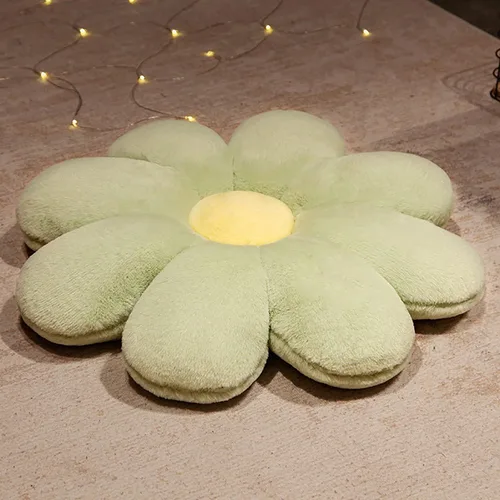 Miniatura 2 de HANDKEI Bonita almohada de felpa con forma de margarita, cojín de suelo de tatami en forma de margarita para sofá de niños, sofá cama, sala de estar