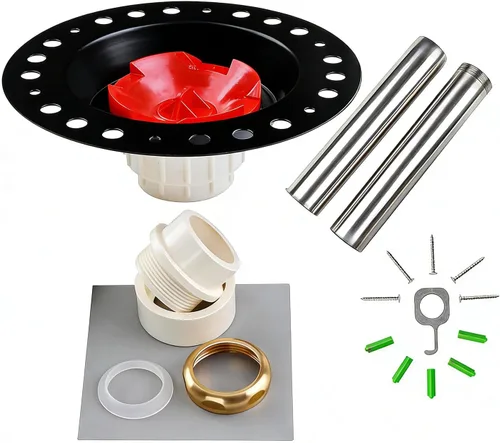 Kit de bañera independiente con tubo de cola de acero inoxidable y adaptador de PVC compatible con todas las bañeras independientes, bañeras