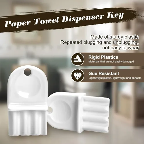 Miniatura 4 de Llave dispensadora de toallas de papel, 10 llaves dispensadoras de papel higiénico compatibles con dispensadores de toallas de papel y papel
