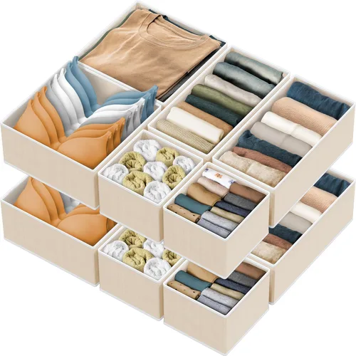 Miniatura 20 de Simple Houseware Organizador de Cajón de Ropa Interior para Lencería/Ropa Interior/Sostén/Bragas/Calcetines/Mameluco, Juego de 6, Gris Oscuro