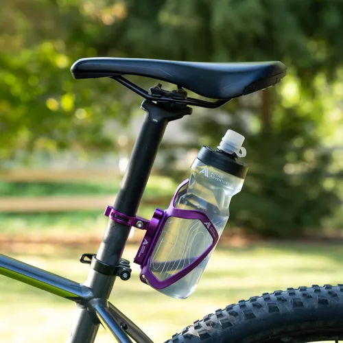 Miniatura 6 de Combo de soporte para botella de agua para bicicleta, 20 onzas, soporte para botella exprimible y jaula de montaje para bicicleta, no necesita
