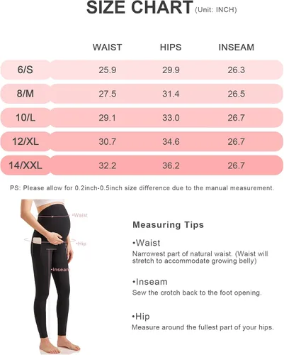 Miniatura 6 de Enerful Leggings de entrenamiento de maternidad para mujer, sobre el vientre, ropa activa, pantalones de yoga suaves atléticos con bolsillos