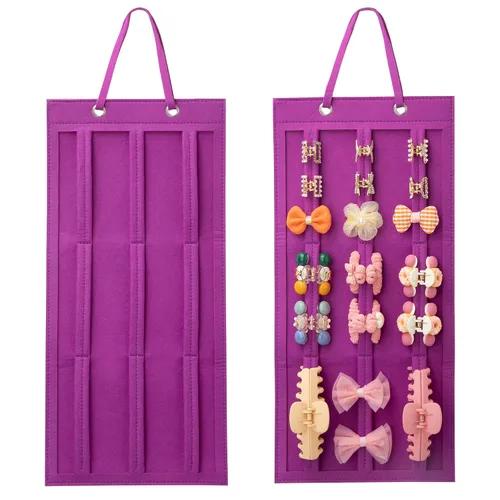 Miniatura 10 de SMUK Organizador de pinzas para mujeres, soporte colgante para pinzas de pelo para niñas, soporte de almacenamiento para horquillas de arcoíris