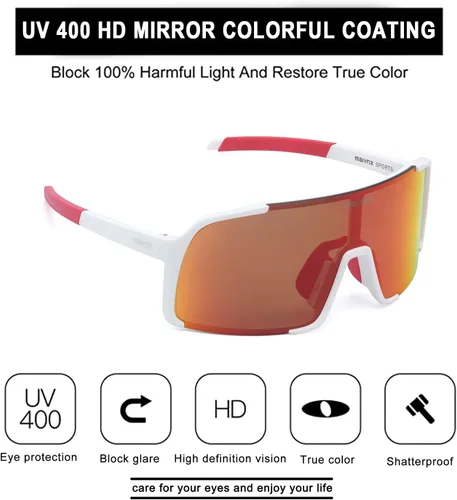 Miniatura 2 de maivnz Gafas de sol de béisbol para hombres y mujeres, protección UV400, gafas deportivas al aire libre para ciclismo, correr, golf, softbol Marco