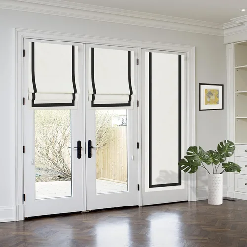 Miniatura 3 de DEJAVU Persianas romanas de bambú inalámbricas, opacas con filtro de luz para ventanas de interior, persianas tejidas naturales con cenefa