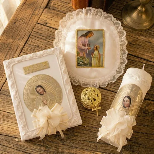 Miniatura 6 de Juego de velas y biblia de primera comunión en español - Biblia y Vela de Primera comunión para niña - Vela para Primera comunion niña - Juego