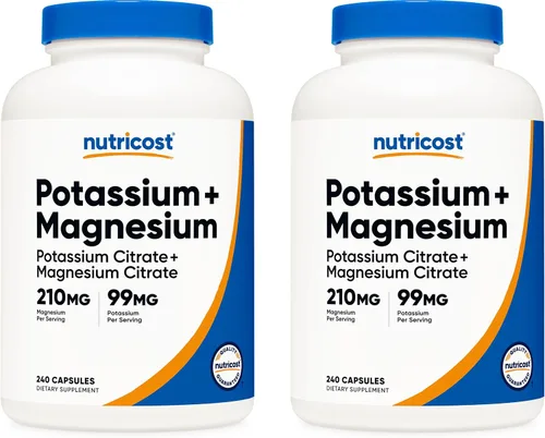 Miniatura 7 de Nutricost Potasio (99 mg) Citratos de magnesio (210 mg), 240 cápsulas, sin OMG, sin gluten