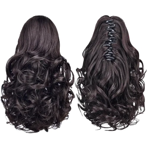 Miniatura 20 de Extensiones de cola de caballo de cabello rubio, extensiones de cola de caballo para mujer, pinza de extensiones de cabello rizado de 12 pulgadas