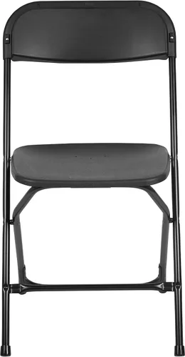 Miniatura 6 de EMMA + OLIVER Juego de 10 sillas plegables de plástico, capacidad de peso de 650 libras, silla plegable apilable ligera en color negro