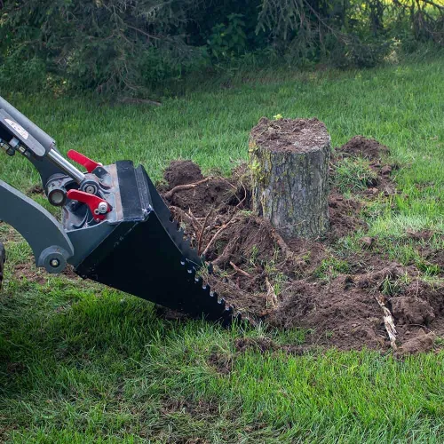 Miniatura 5 de Titan Attachments Mini minicargador de tocones con minicargador, cubo de tocón para minicargadora compacta con montaje estilo Toro, borde de ataque