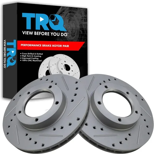 Miniatura 30 de TRQ Juego de rotores de freno de rendimiento trasero con revestimiento G premium compatible con Mazda 6 2014-2021