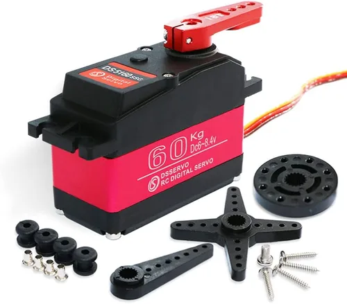 Miniatura 8 de 132.3 lbs Digital Servo 8.4V Engranaje De Acero Inoxidable De Alto Voltaje Gran Torque De Alta Velocidad Impermeable 1/5 Baja Servos - 180 Grados