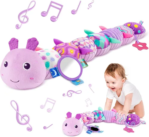 Miniatura 7 de Sumobaby - Juguetes de peluche musicales para bebés, con múltiples texturas sensoriales, sonajero y crujidos, para tiempo boca abajo, recién nacidos