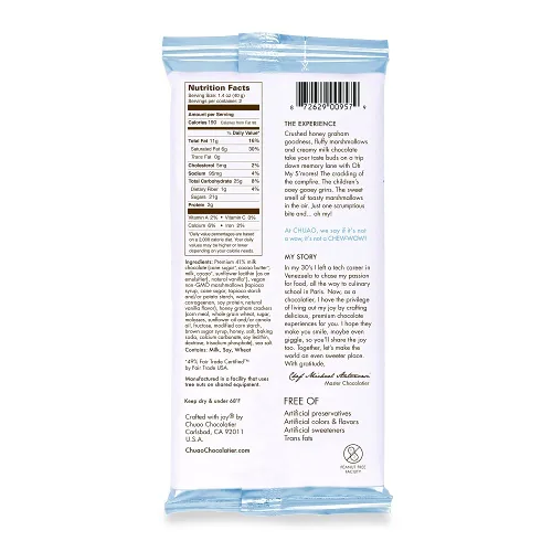 Miniatura 3 de Chuao Chocolatier Oh My S'mores Barras de chocolate con leche, chocolate gourmet artesano europeo sin conservantes, para cestas de regalo, Navidad