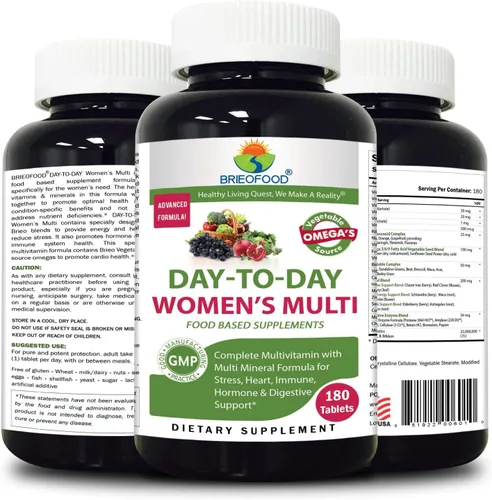 Miniatura 4 de Briofood, Multi de mujer a base de alimentos diarios (180 tabletas) con omegas de origen vegetal